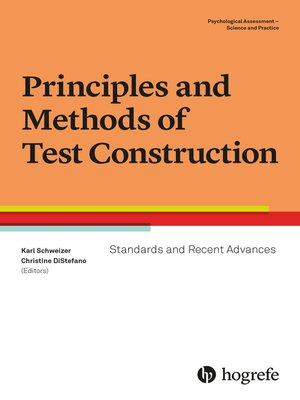 cover image of Principles and Methods of Test Construction